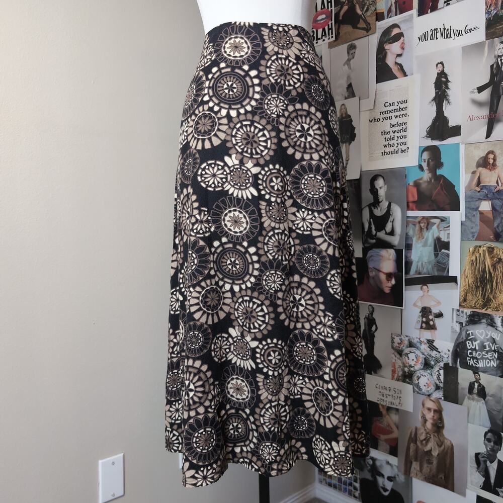 Floral Medallion Maxi Skirt Retro Boho
